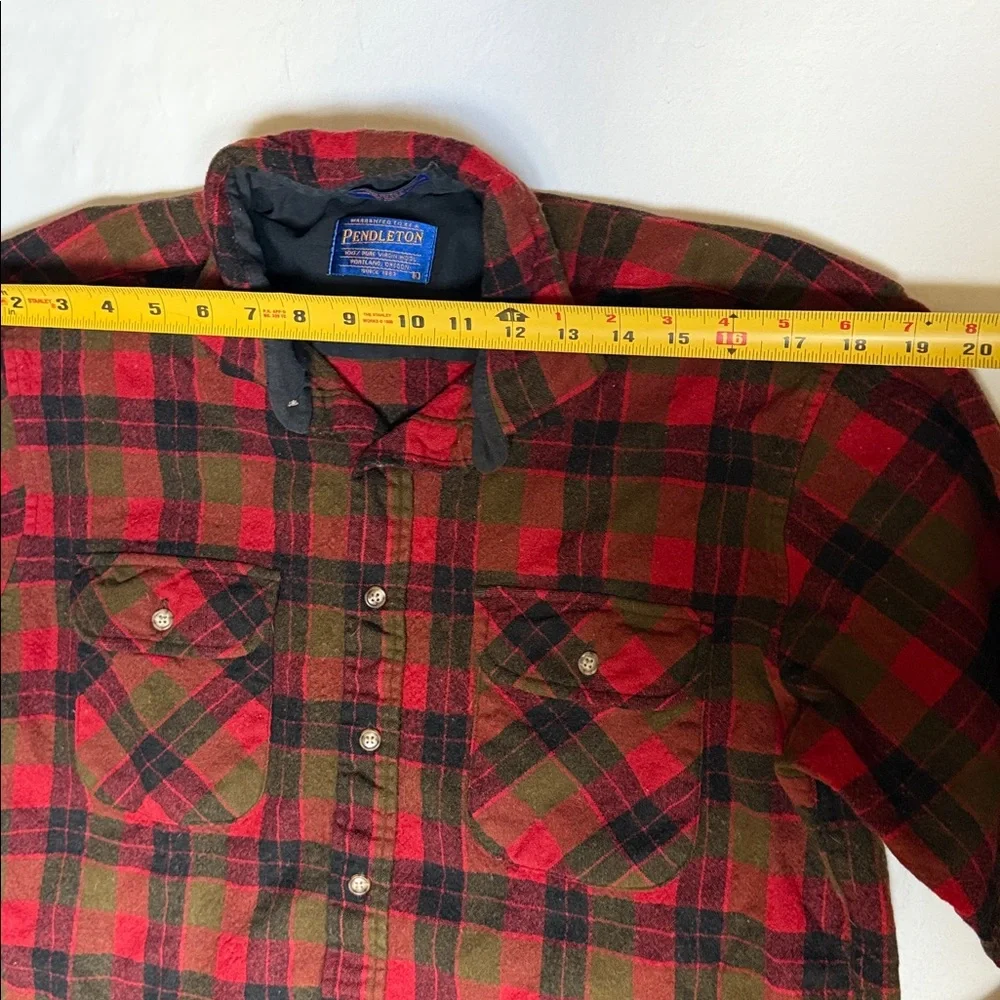Pendleton Red and Green Plaid Wool Shirt‎ Jacket